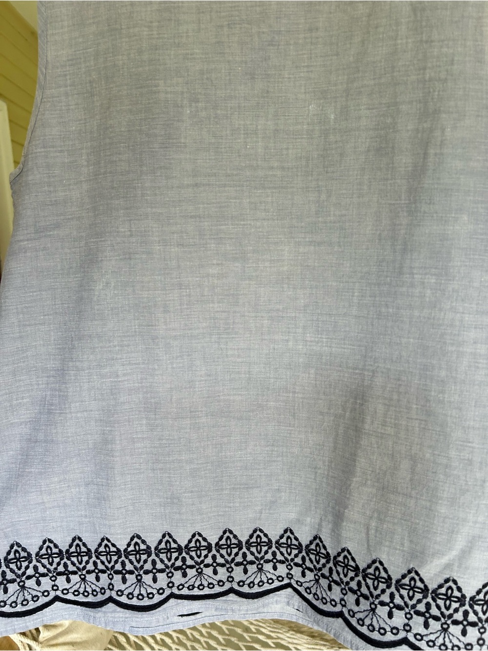 Talbots light blue Tank Top with Navy Embroidery | Women’s size S